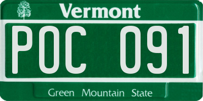 VT license plate POC091
