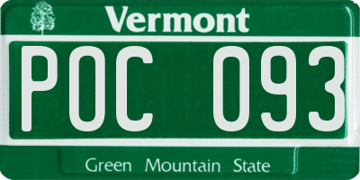 VT license plate POC093