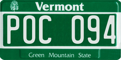 VT license plate POC094