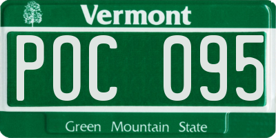 VT license plate POC095