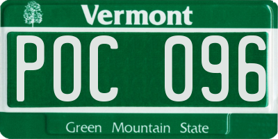 VT license plate POC096