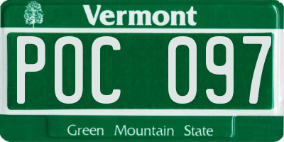 VT license plate POC097