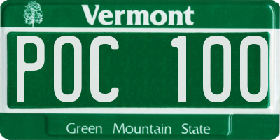 VT license plate POC100