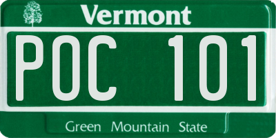VT license plate POC101