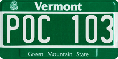 VT license plate POC103