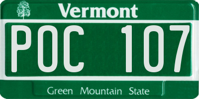 VT license plate POC107