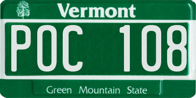 VT license plate POC108