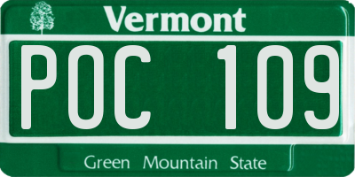 VT license plate POC109