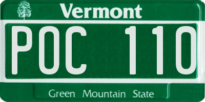 VT license plate POC110
