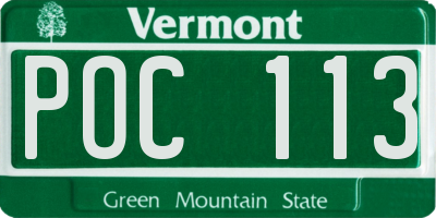 VT license plate POC113