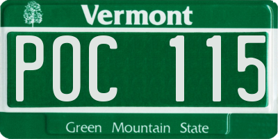 VT license plate POC115