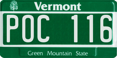 VT license plate POC116