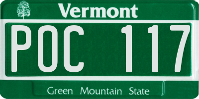 VT license plate POC117