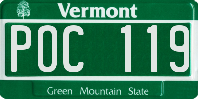 VT license plate POC119