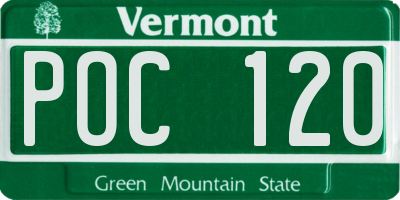 VT license plate POC120