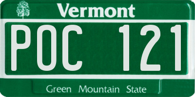 VT license plate POC121