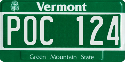 VT license plate POC124