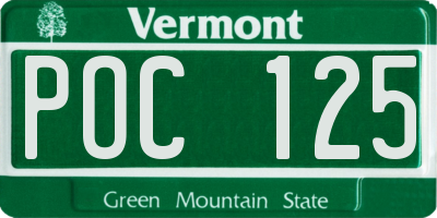 VT license plate POC125