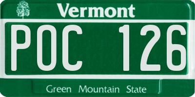VT license plate POC126