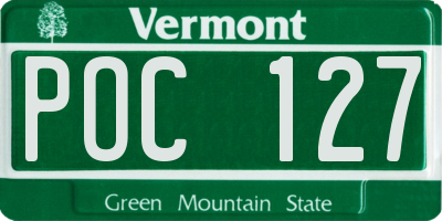 VT license plate POC127