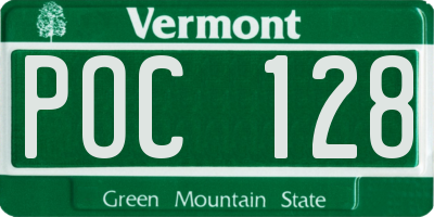VT license plate POC128