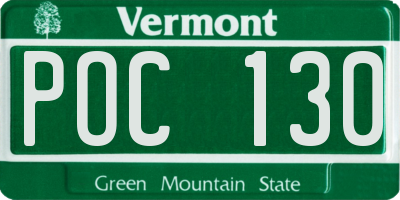VT license plate POC130