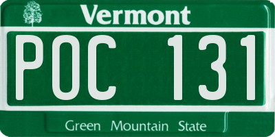 VT license plate POC131