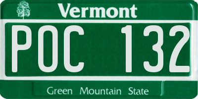 VT license plate POC132