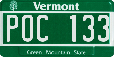 VT license plate POC133