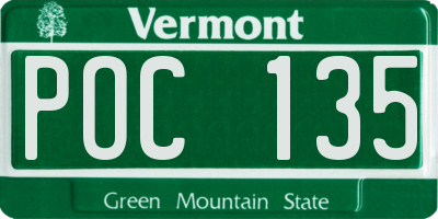 VT license plate POC135
