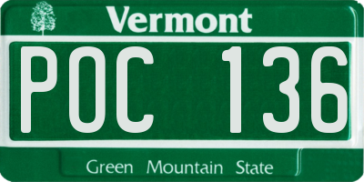 VT license plate POC136