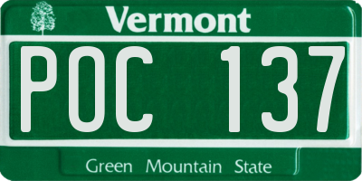 VT license plate POC137