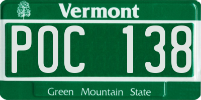 VT license plate POC138