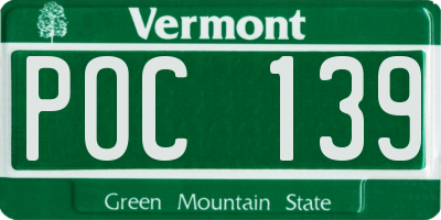 VT license plate POC139