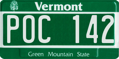 VT license plate POC142