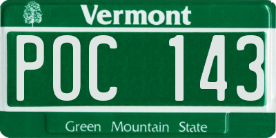VT license plate POC143
