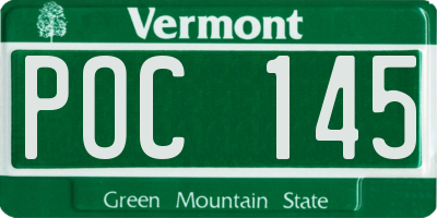 VT license plate POC145