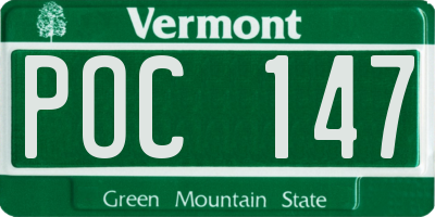 VT license plate POC147