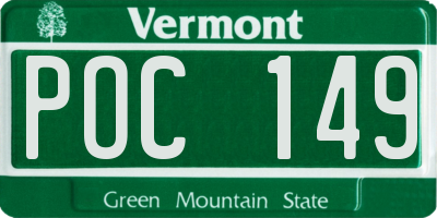 VT license plate POC149