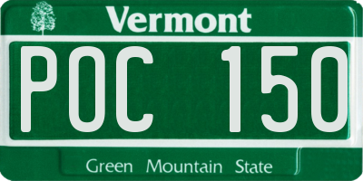 VT license plate POC150