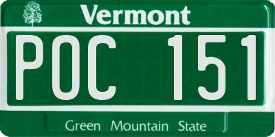 VT license plate POC151