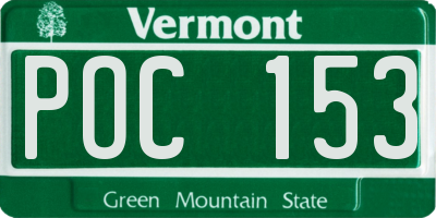 VT license plate POC153