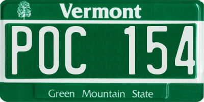 VT license plate POC154