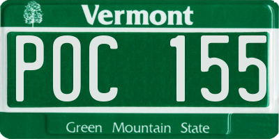 VT license plate POC155