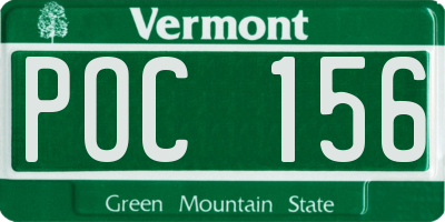 VT license plate POC156
