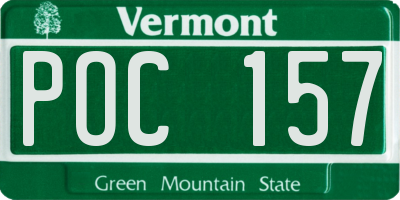 VT license plate POC157