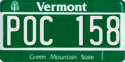VT license plate POC158