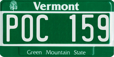 VT license plate POC159