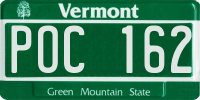 VT license plate POC162