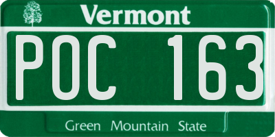 VT license plate POC163